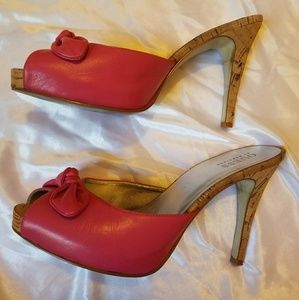 Guess Pink and cork heels